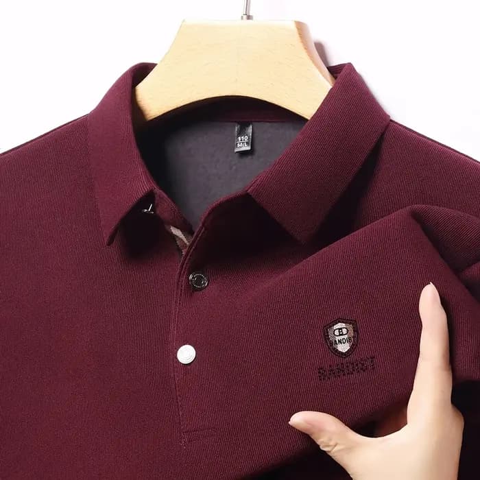 Polo imprimé de haute qualité pour homme, confortable, à manches longues, col à revers, nouvelle collection automne, couleur unie, T-shirt tendance, vêtements d'affaires pour homme