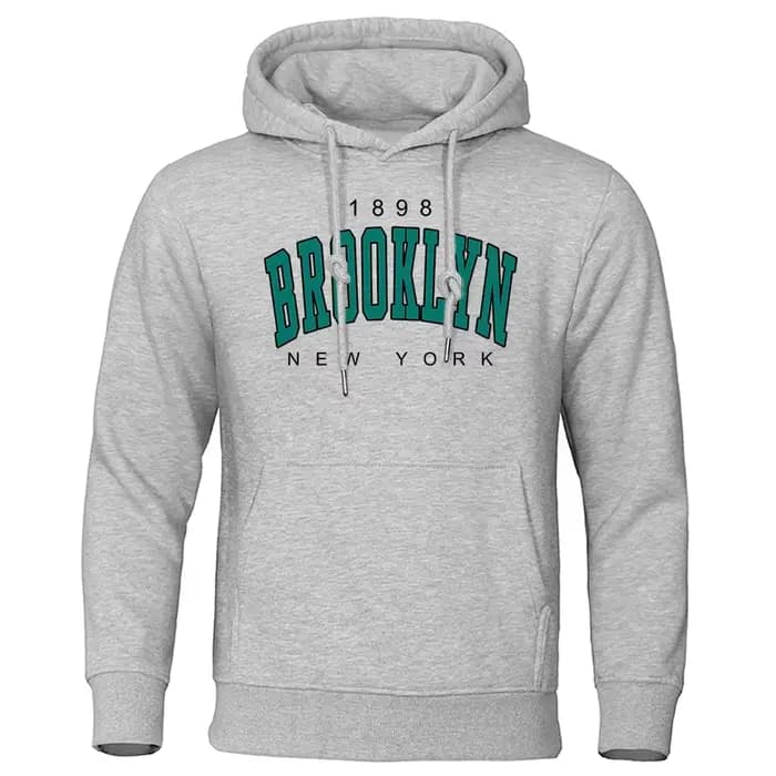 1898 Brooklyn New York imprimé hommes à capuche créativité col rond vêtements mode surdimensionné sweat mode col rond à capuche mâle