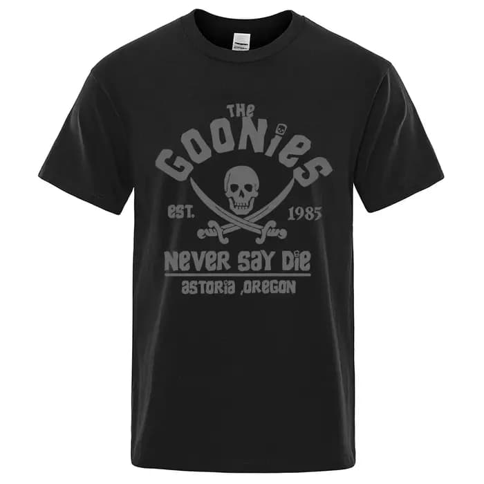 T-shirt Goonies Never Say Die Astoroa Carbonoa pour hommes et femmes