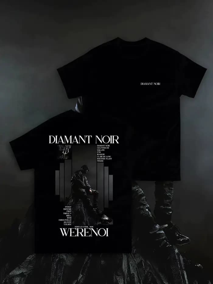 T-shirt Homme Manches Courtes Y2K Tendance Mode Loisirs Extérieurs Thème Werenoi - Artist Rap França