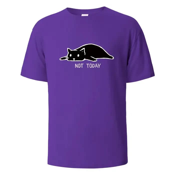 Pas aujourd'hui T-shirts imprimés drôles pour hommes 100% coton été respirant confortable hauts à manches courtes col