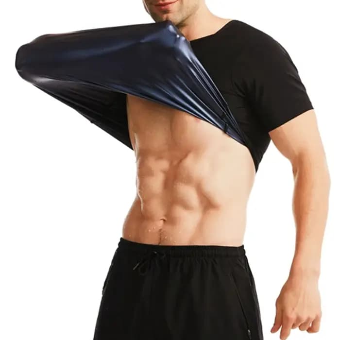 Sauna Sweat Shirt pour hommes manches courtes corps Shaper Gym exercice Fitness haut Shapewear