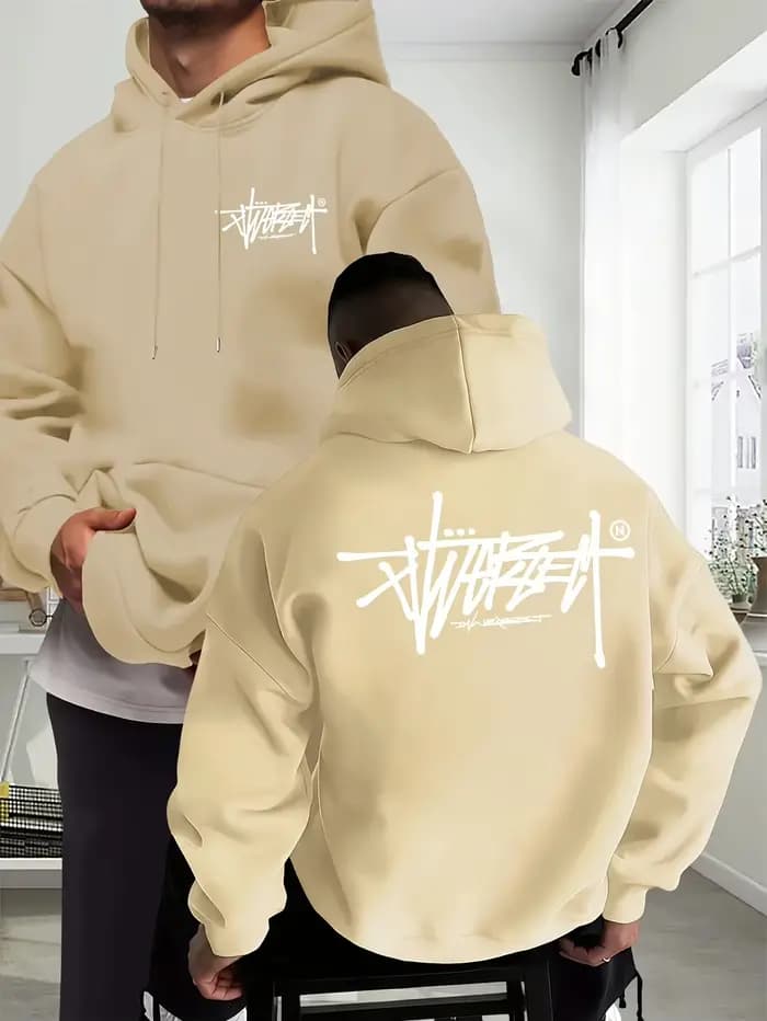 Sweat-shirt à capuche à lettres graffiti pour hommes et femmes, style streetwear hip-hop, idéal pour