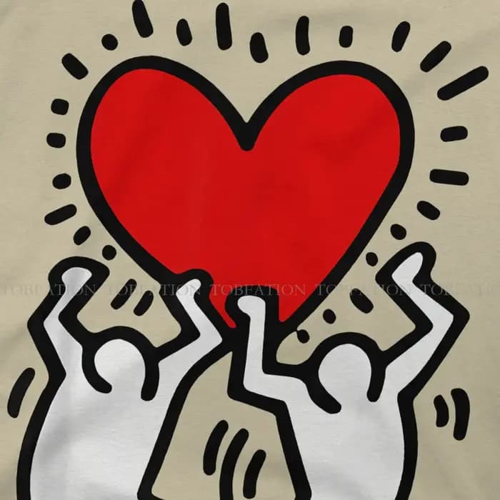 Haring-T-shirt à col rond pour hommes