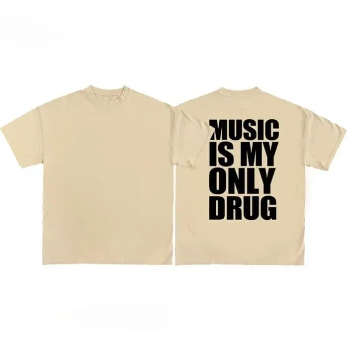 Alphabet Musicis mon seul médicament amusant anglais T-shirt à manches courtes été coton à manches c
