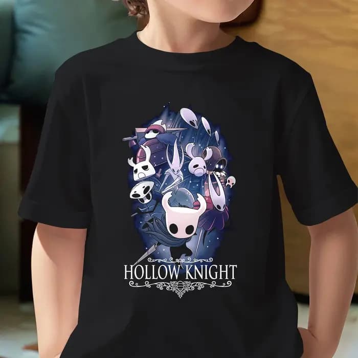 T-shirt Hollow Knight pour filles, t-shirt d'été à manches courtes pour garçons, décontracté, respirant, imprimé dessin animé Silksong, t-shirt pour enfants