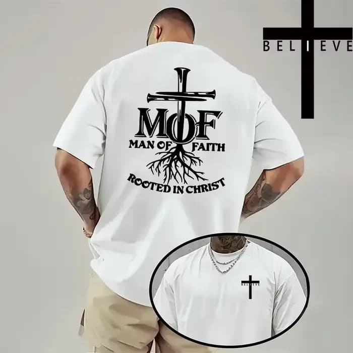 Christ imprimé T-shirt hommes de haute qualité couleur Pure à manches courtes haut printemps été quo