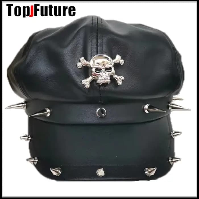 Harajuku gothique Lolita Cool Punk crâne Spike casquette motard NewsBoy casquette plate hommes femme
