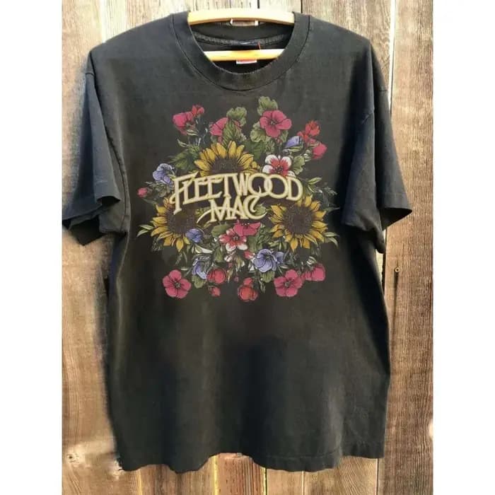 T-shirt à motif Floral Fleetwood Mac pour hommes, T-shirt classique du groupe de rock, T-shirt d'été