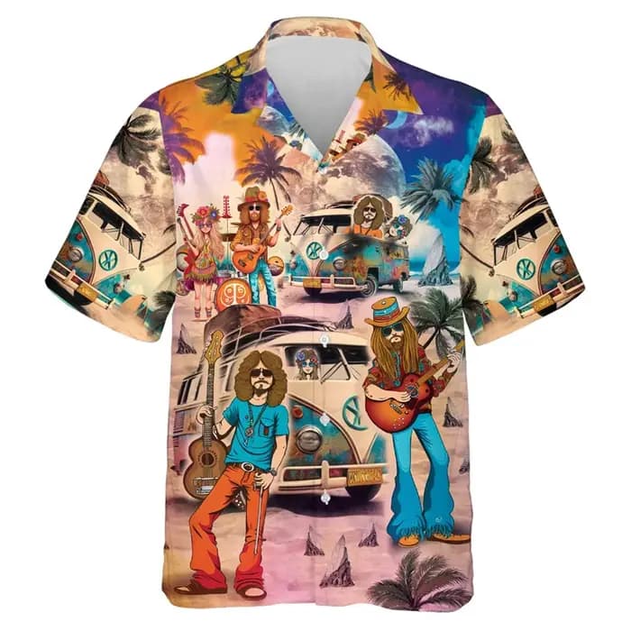 Chemises de plage Hiphelicopter Music Graphic pour hommes