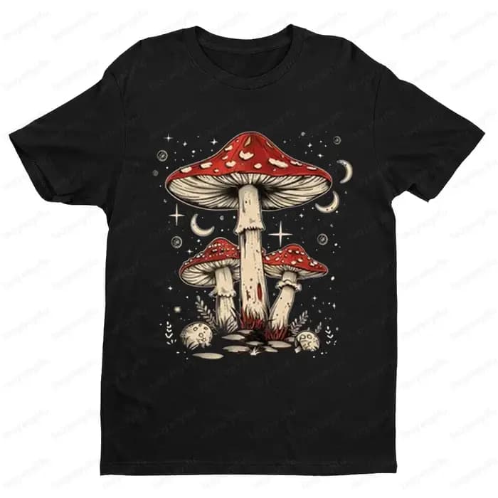Rétro Hippie champignons T-shirt Nature