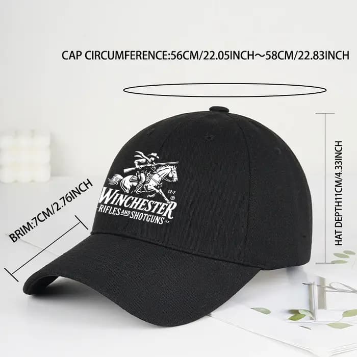 Casquette de baseball souple avec logo Winchester Cowboy imprimé