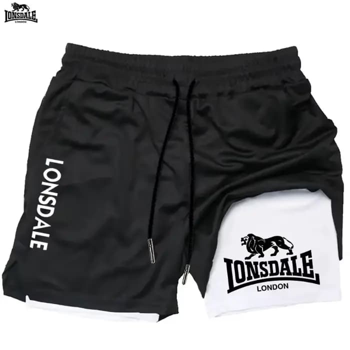 Short de sport double couche deux-en-un LONSDALE pour homme 2026 – Décontracté