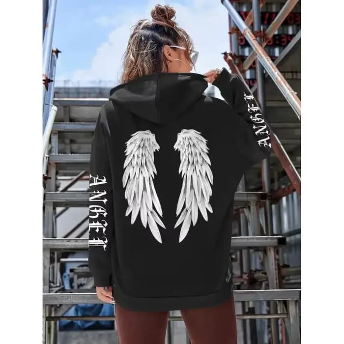 Magnifique sweat à capuche pour femmes avec ailes d'ange
