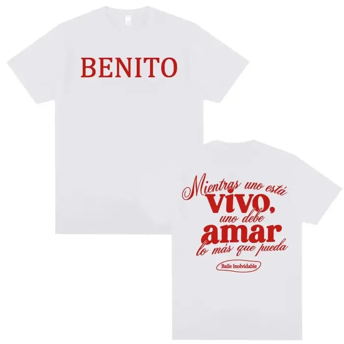 T-shirt Bad Bunny Baile Inolvidable avec imprimé lettres, pour hommes et femmes, mode Hip Hop, Vinta
