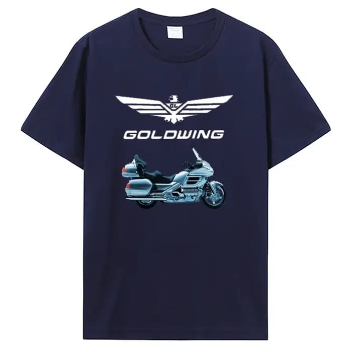 Silver Japanese Motorcycle Goldwing T-shirt Casual Fitness T Shirt Cotton Tops Tees Men's Clothing Oversized Unisex