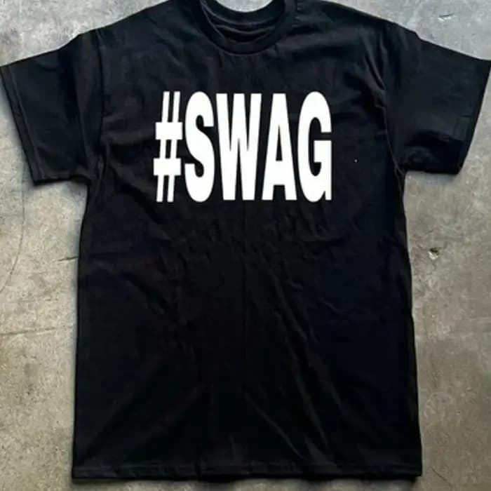T-shirt Swag Y2K pour homme, col rond décontracté, tissu légèrement extensible, coupe régulière, mot