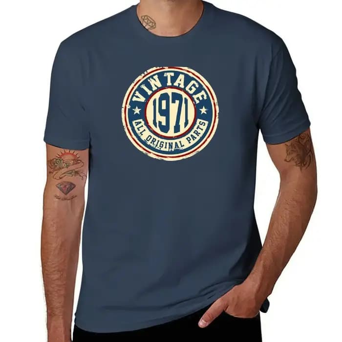 T-shirt vintage 1971 avec toutes les pièces d'origine