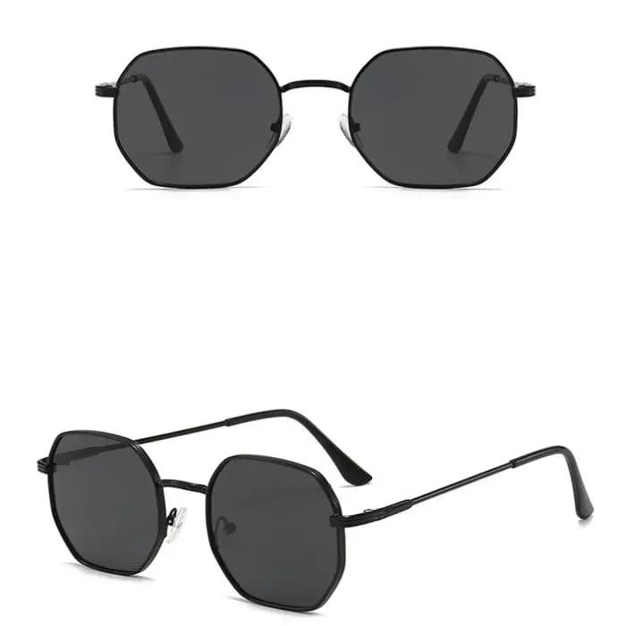 Lunettes de soleil carrées à monture métallique rétro pour hommes