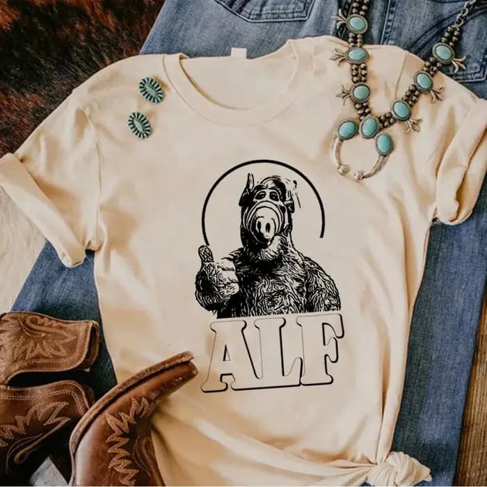T-shirt Alf Manga pour femmes, streetwear, vêtements de créateurs