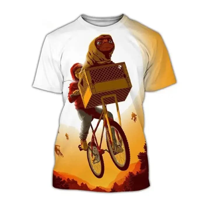 ET Le Extra-Terrestre impression 3D T-Shirts hommes femmes mode Streetwear surdimensionné à manches courtes t-shirt
