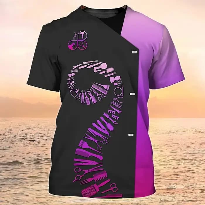 T-shirt graphique à manches courtes imprimé 3D pour hommes, coiffeur, t-shirts amusants, vêtements d