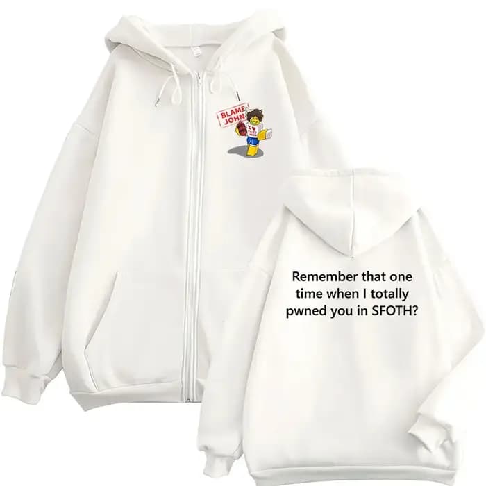 Sweat à capuche avec fermeture éclair pour homme et femme, drôle, Blame John Meme, Shedletsky Forsak
