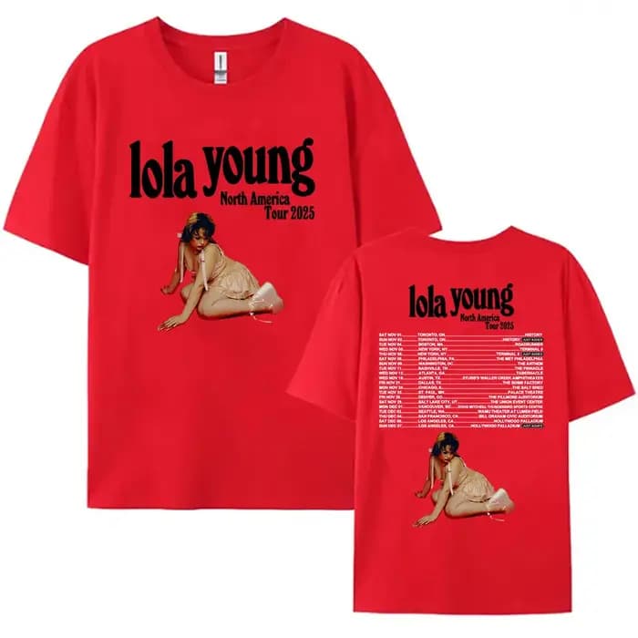 Lola jeune amérique du nord Tour 2025 T-shirt une chose impression graphique t-shirts coton été ample homme
