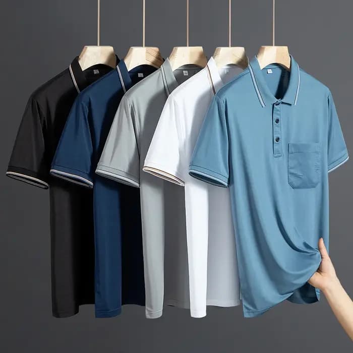 Polo Homme de Marque à Col Revers et Poche