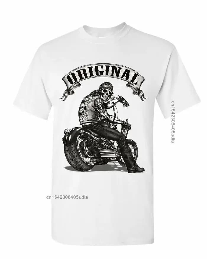 Original motard crâne T-Shirts Ride Or Die Route 66 moto Mc nouveau t-shirt hommes été Design