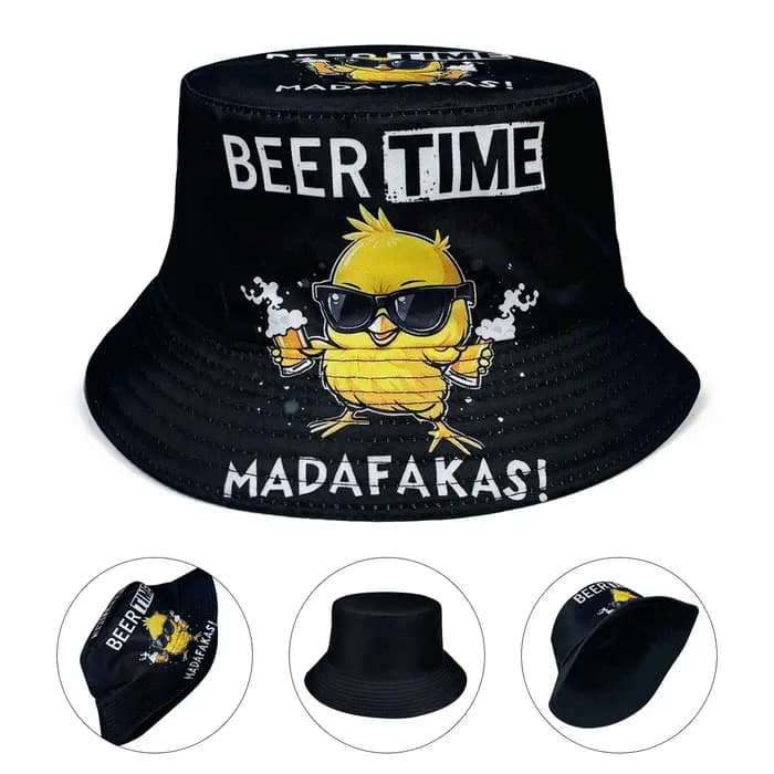 Cool Duck'Beer Time' Chapeau de pêcheur graphique 3D