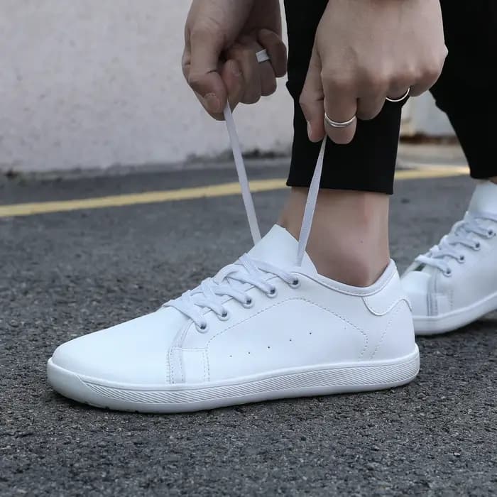 Oiaano bout large pieds nus femme blanc Sneaker homme chaussures en cuir unisexe minimaliste respirant confort en plein air course travail