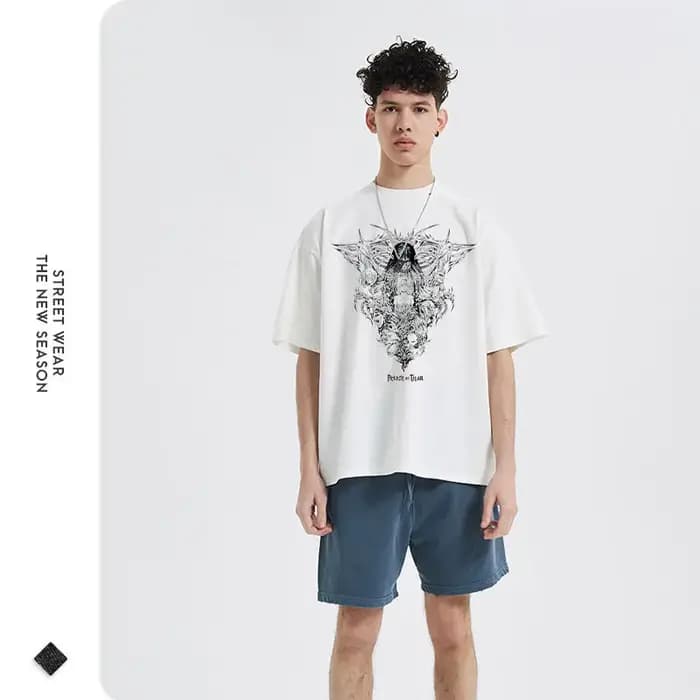 Eren Jaeger T-shirts Vintage lavé Anime t-titane a-attaque t-shirt Manga Shingeki no Kyojin Levi Mikasa manches courtes
