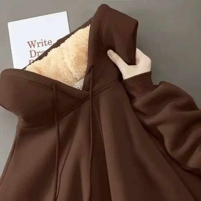 Sweat à capuche épais doublé de polaire d'agneau pour hommes
