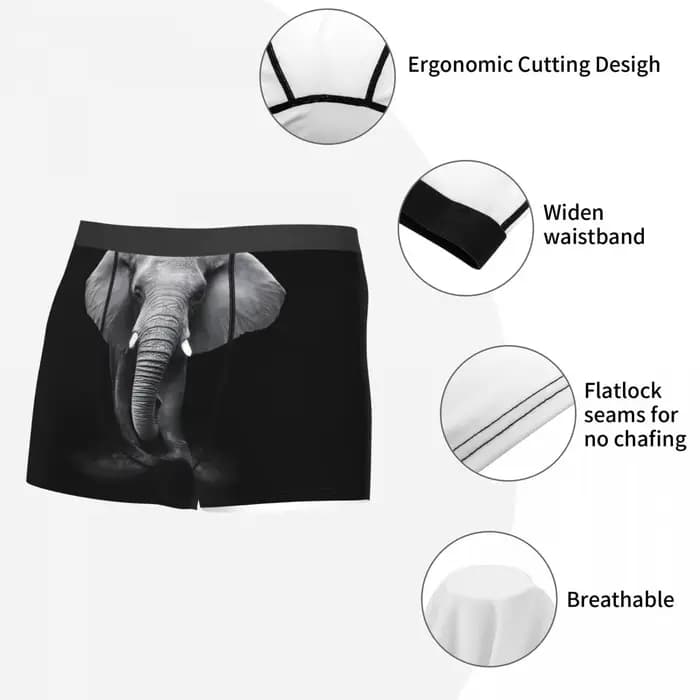 Saint valentin hommes éléphant sous-vêtements Boxer slips Stretch Shorts culottes caleçons pour mari petit ami cadeau d'anniversaire