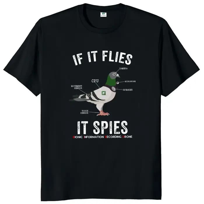 Si il vole les épis les oiseaux ne sont pas réels t-shirt drôle Nerd Drone théorie du complot t-shir