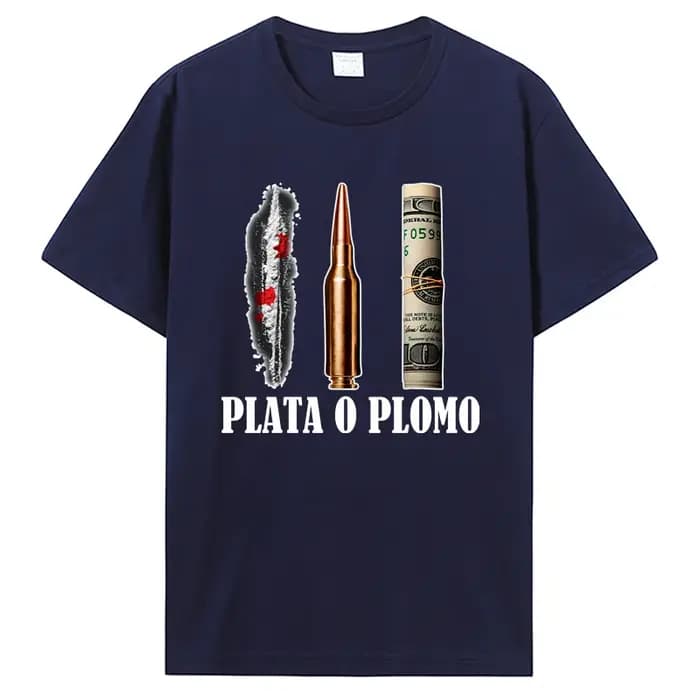 T-shirt pour homme, couleur argent ou plomb, EL Patron