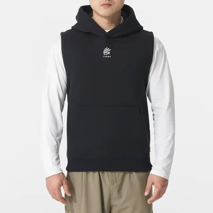 Under Armour UA Débardeur à capuche sans manches doublé en polaire pour homme