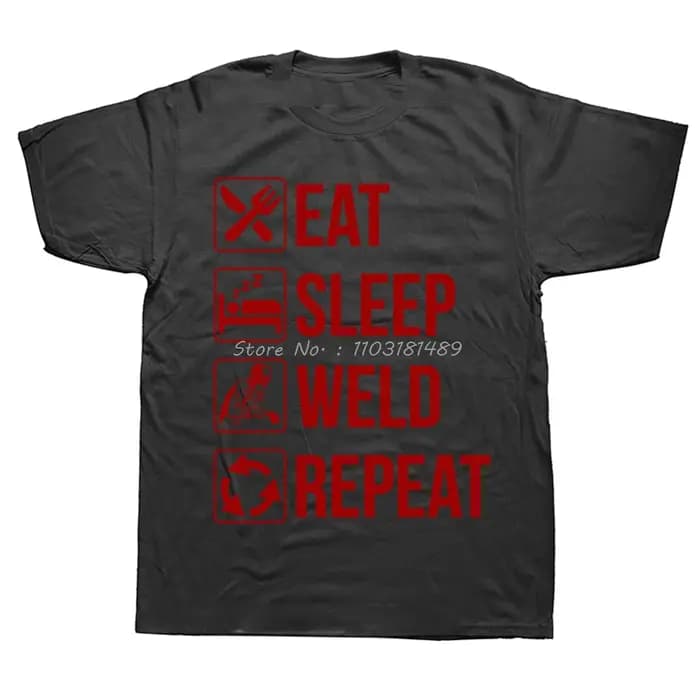 Soudage manger sommeil soudure répéter soudeurs Fitness T-shirt couverture en coton t-shirts vêtements pour hommes