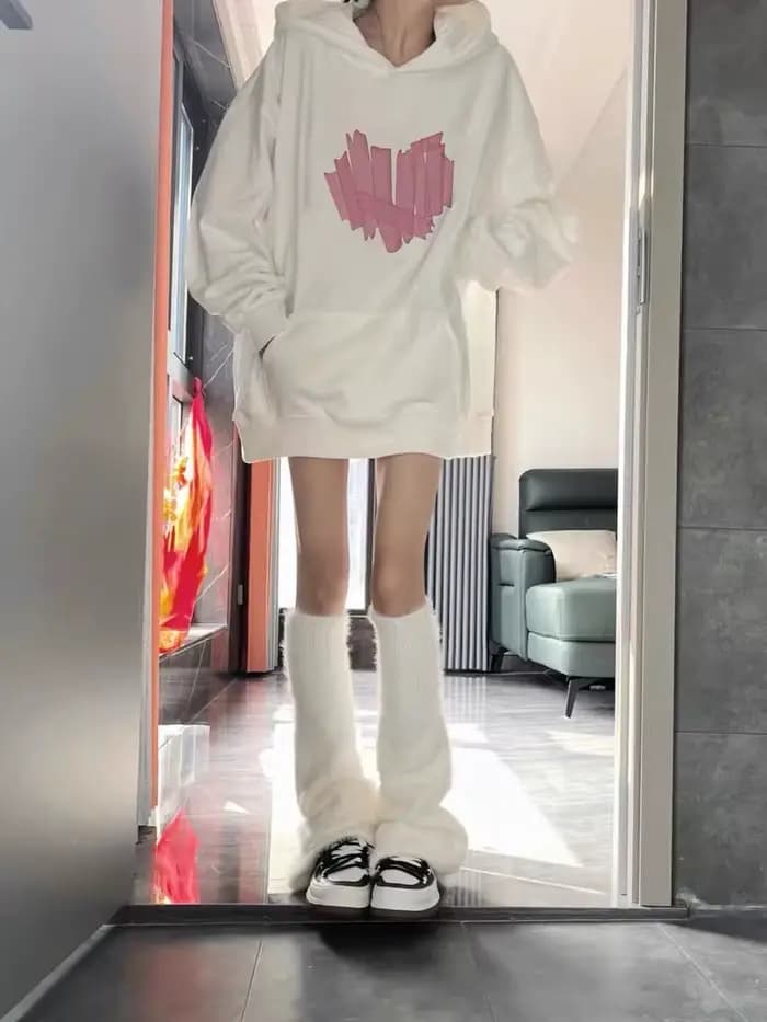 Sweat à capuche mignon vêtements pour femmes Sherpa lettrage abstrait