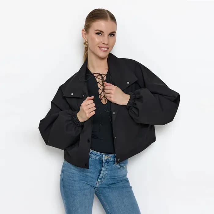 Veste surdimensionnée en cuir PU vert Olive pour femme