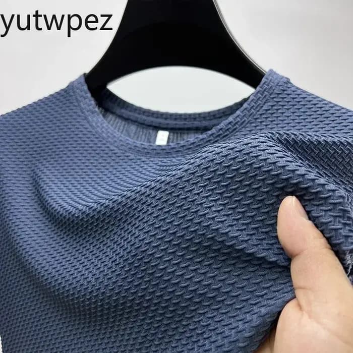 T-shirt respirant haut de gamme en soie glacée pour homme