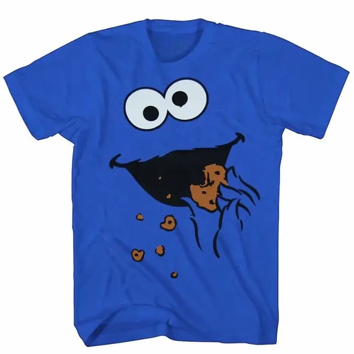 T-shirt unisexe décontracté et tendance pour homme, motif Monstre des biscuits de Sesame Street, nou