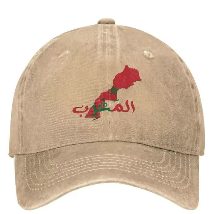 Casquette de baseball décontractée avec carte et sensation du Maroc