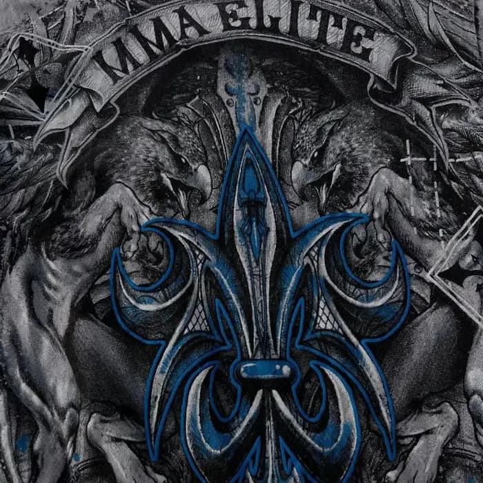 MMA Elite Y2K esthétique bleu Iris fleur impression numérique t-shirt unisexe Streetwear coton surdimensionné