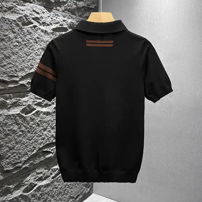 T-shirt d'été décontracté et polyvalent à col polo en maille