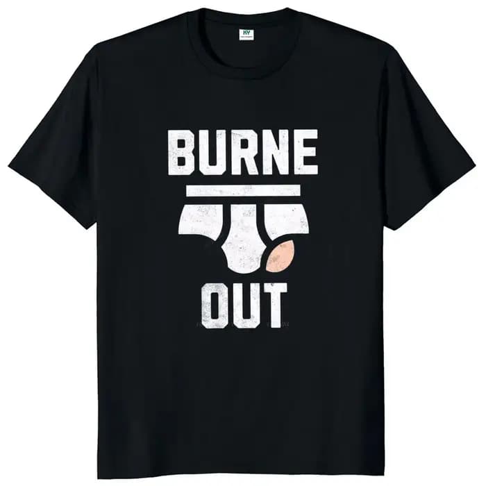 Hommes été hauts à la mode Burne Out t-shirt rétro Humor collègue blagues graphique