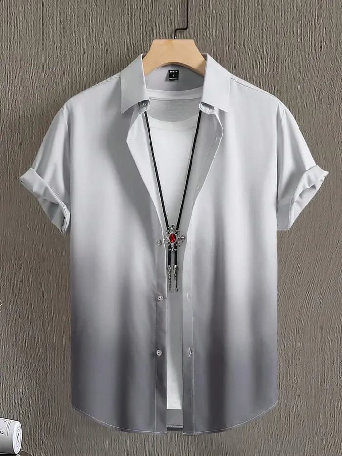 2025 chemise pour hommes vêtements d'été dégradé Design graphique impression 3D chemises à manches c