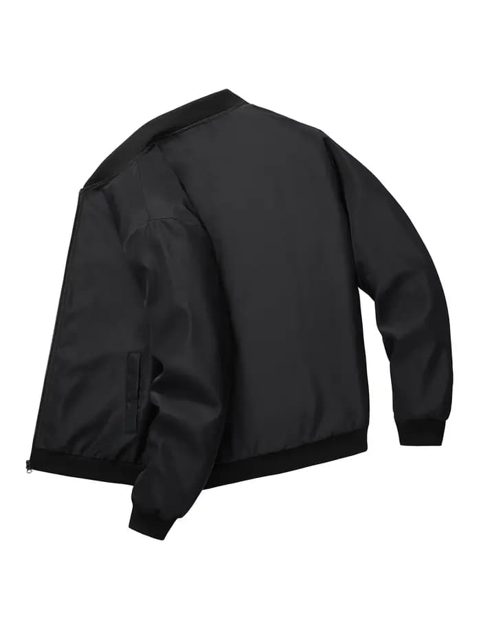 Veste courte ample à col de Baseball pour hommes, couleur unie, manteau fin décontracté d'affaires,