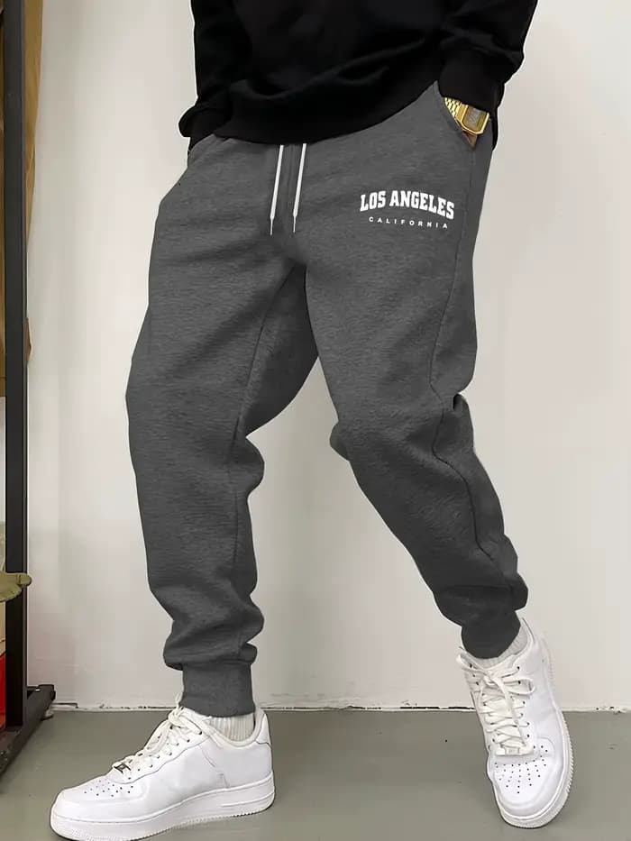 Pantalon de jogging pour homme avec imprimé Los Angeles, style streetwear décontracté, pantalon de s